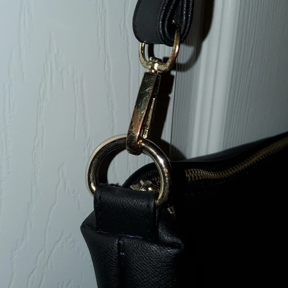 BEBE Black Hobo Crossbody Purse Bag